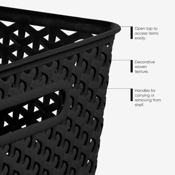 Y-Weave Half Medium Decorative Storage Basket